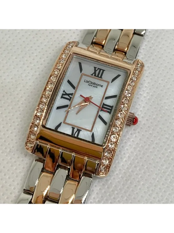 Liz Claiborne women watch two tone 22mm quartz Roman numeral 7” running - Image 3