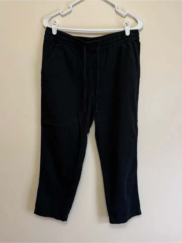 Gap Black Easy Pants Cotton Blend Drawstring Waist Medium - Image 4
