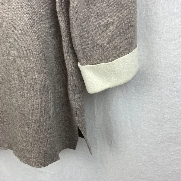 Tahari Gray Knit Mock Turtleneck Half Length Sleeve Knit Sweater S - Image 6