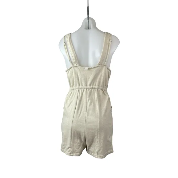Daily Practice Beige Sleeveless V Neck Tie Waist Cami Tank Romper Shorts Size S - Image 4