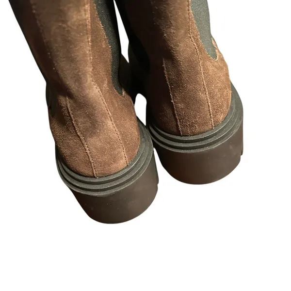 Steve Madden Brown Leather Platform Lug Boots(Size 9.5M) - Image 4