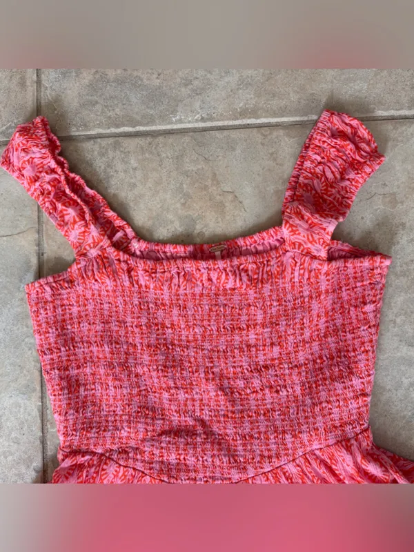 Free People Sweet Annie Mini Dress in Pink Combo Size Medium - Image 3