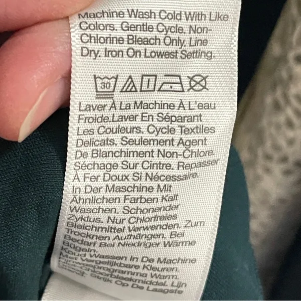 NWOT MADEWELL Long Bell Sleeve Satin Shift Dress in‎ Smoky Spruce, Medium - Image 13