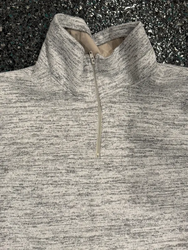 Women’s Gray 1/4 Zip Medium Pullover - Image 3