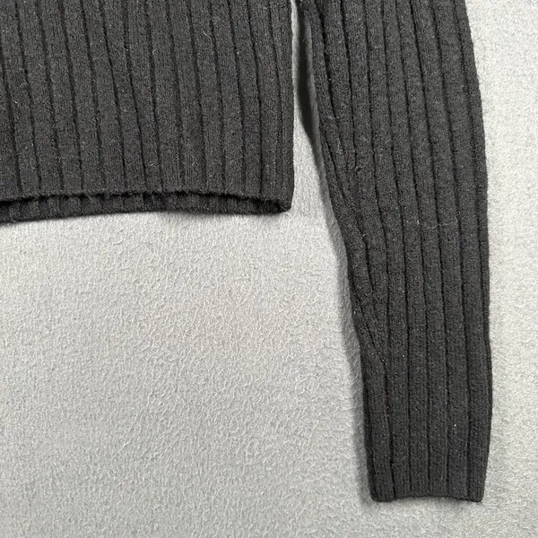 Madewell Sweater Womens Small Black Ribbed Knit Crewneck Long Sleeve Pullover - Image 11