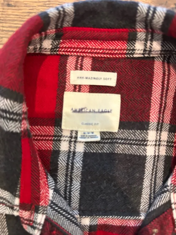 American Eagle Long Sleeve Flannel Shirt - Image 3