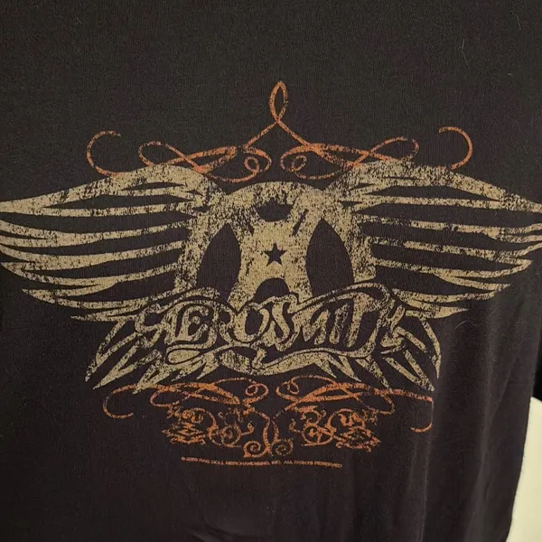 Vintage Black Short Sleeve Tee with Distressed Graphic AEROSMITH - Image 5