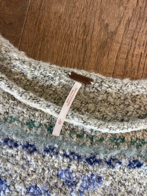 free people fuzzy sweater pullover bubble sleeve - Image 5