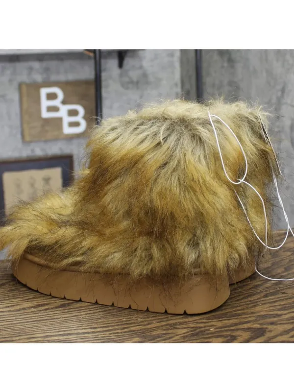NWT A New Day Faux-Fur Ankle Boots with Memory Foam Insole 94715797 Brown 9M - Image 3