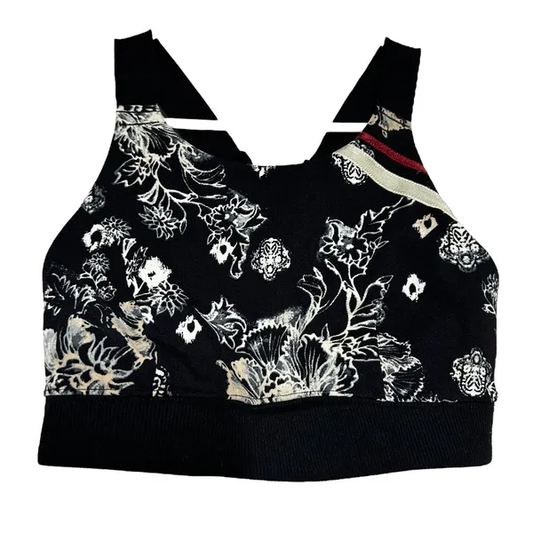 Free People Movement Freestyle Sports Bra Adjustable Strap Floral Black Combo S - Image 2