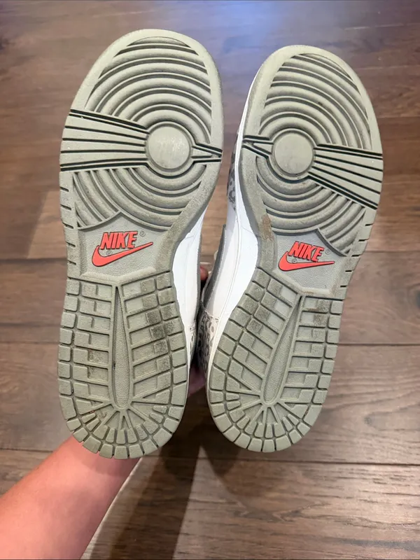 Nike Dunk High Skinny White-Medium Grey-Sunburst Womens Sz 9 - C39-306 - Image 9