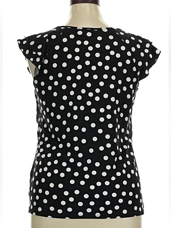 Dress Barn Super Cute Black Blouse with White Polka Dots, XL - Image 2