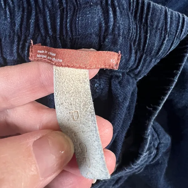 Anthropologie Pilcro Indigo Blue Linen Blend Drawstring Jogger Pants XS Boho - Image 3