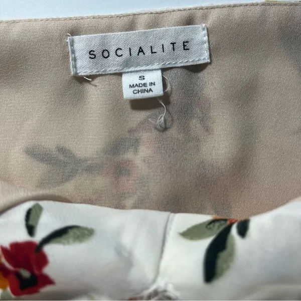 Socialite Cream Floral Lace Cami Tank Top Small - Image 7