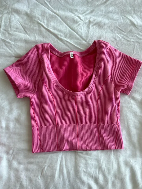 Aerie Women’s Pink Seamless Crop Top & Skirt Set - Image 3