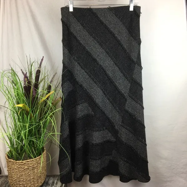 Ilusion Gray Patchwork cottage farmhouse granny core Maxi Skirt 8 - Image 2