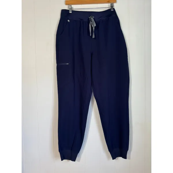 FIGS XL Technical Collection Jogger Scrub Pants Drawstring Navy Athletic Fit - Image 2