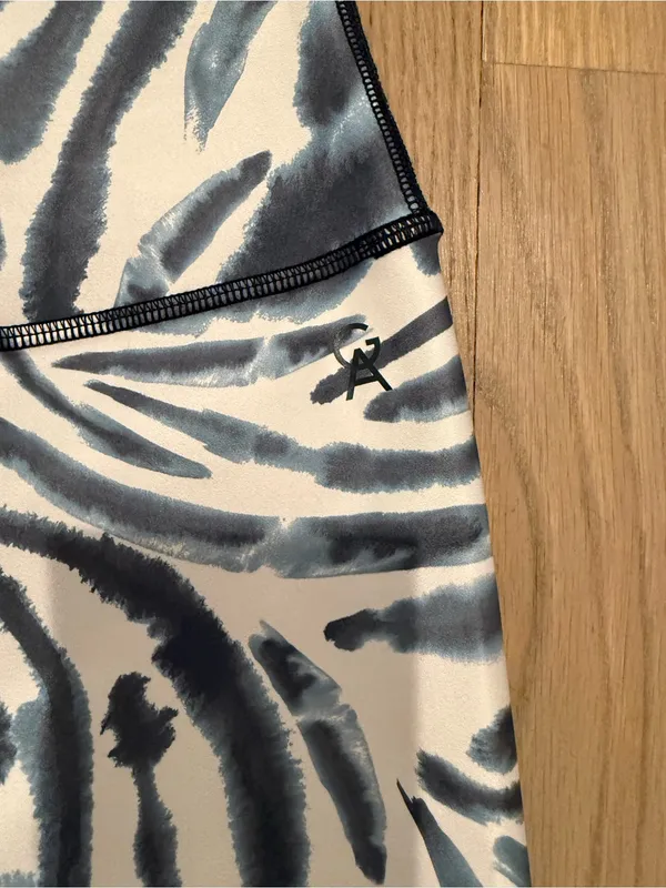 Good American Black & White Zebra-Print High-Rise Bike Shorts - Image 2
