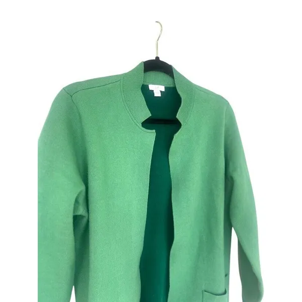 J Jill Cardigan Long Green Jade Front Pockets Jacket Blazer Size Small Career‎ - Image 2