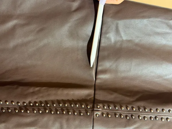 Saylor Damian Chocolate Brown Vegan Leather Mini Dress Party Dress Size S - Image 3