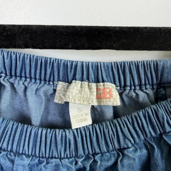 GB Denim Blue Ruffle Blouse - Image 2