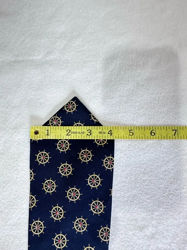 Tommy Hilfiger Man's Silk Tie Blue Nautical Designer Classic Cravat - Image 5