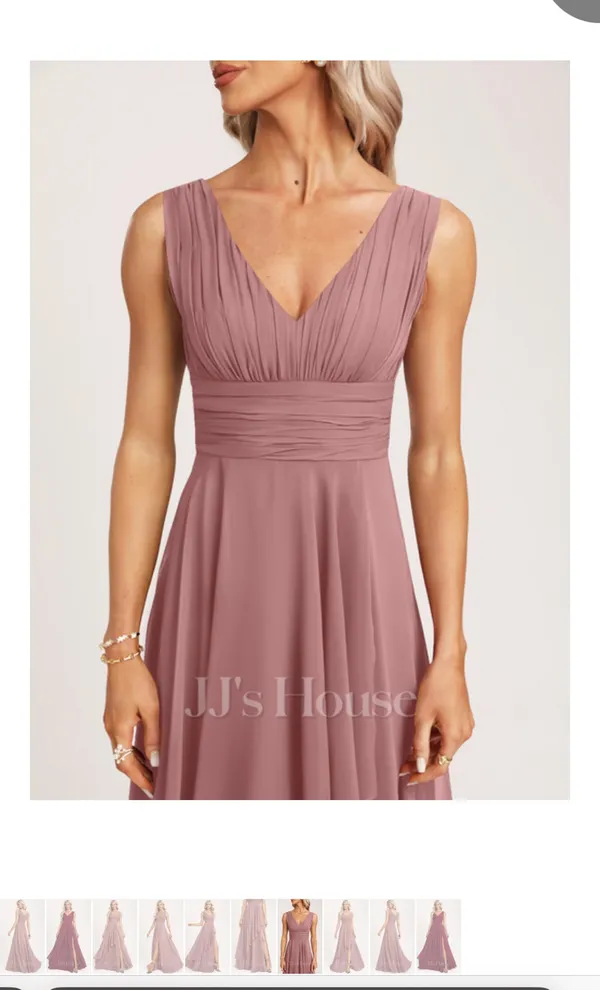 JJ's House Dusty Pink Long Wedding Guest Dress - Image 3