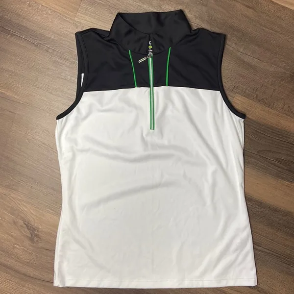 IZOD Women's White Quarter Zip Sleeveless Golf Tennis Top Size Medium NWOT - Image 11