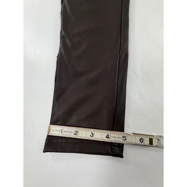 Shinestar Womens Brown Faux Leather High Rise Tapered Pants Size M SP5196 - Image 5