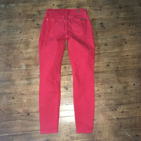 7 for All Mankind red slim size 25 topped jeans - Image 4