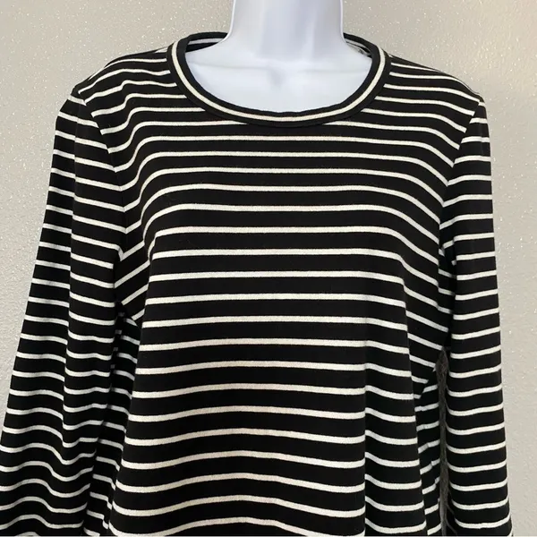 Madewell Striped Preppy Twee Minimalist Casual 100% Cotton Long‎ Sleeve Dress L - Image 2