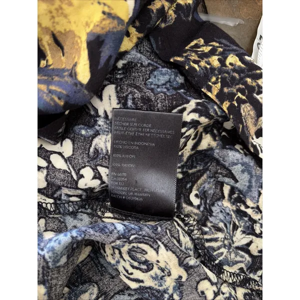 Kimchi Blue Floral Sleeveless Tunic Dress Womens Size M Navy Boho Rayon - Image 6