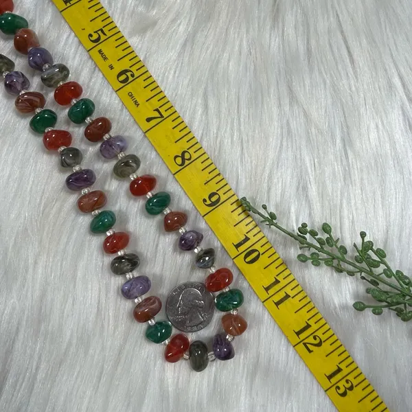 Vintage multi color nugget bead necklace - Image 5