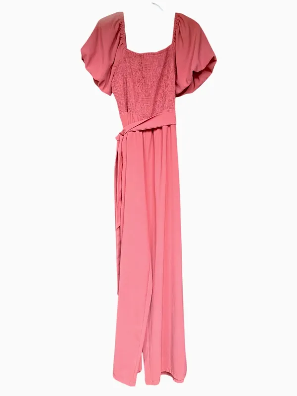 Dark Pink Short Sleeve Jumpsuit Sz XL - Image 4