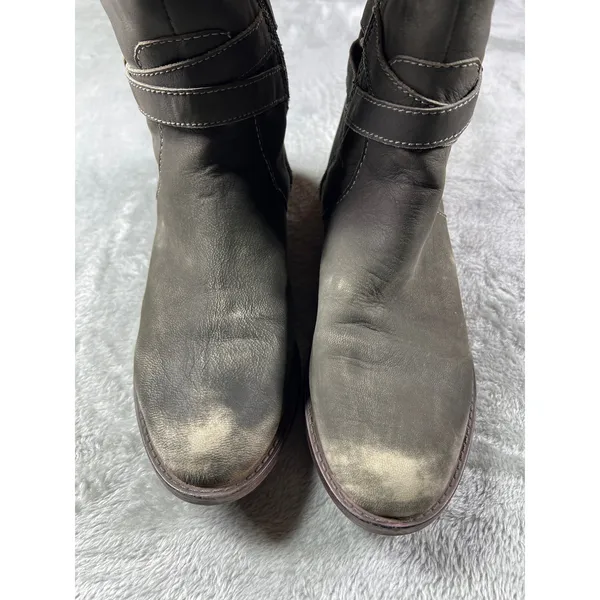 Lucky Brand Distressed Women's 10W Leather Ostrand Riding Boots Gray Mid Calf - Image 8