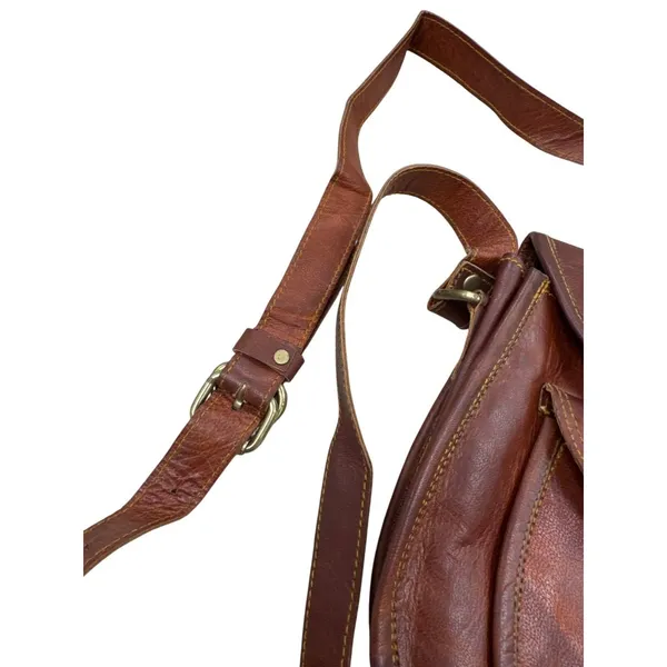 Firu womens Vintage Leather Handmade crossbody Purse 9x10 SKU 7164 - Image 3