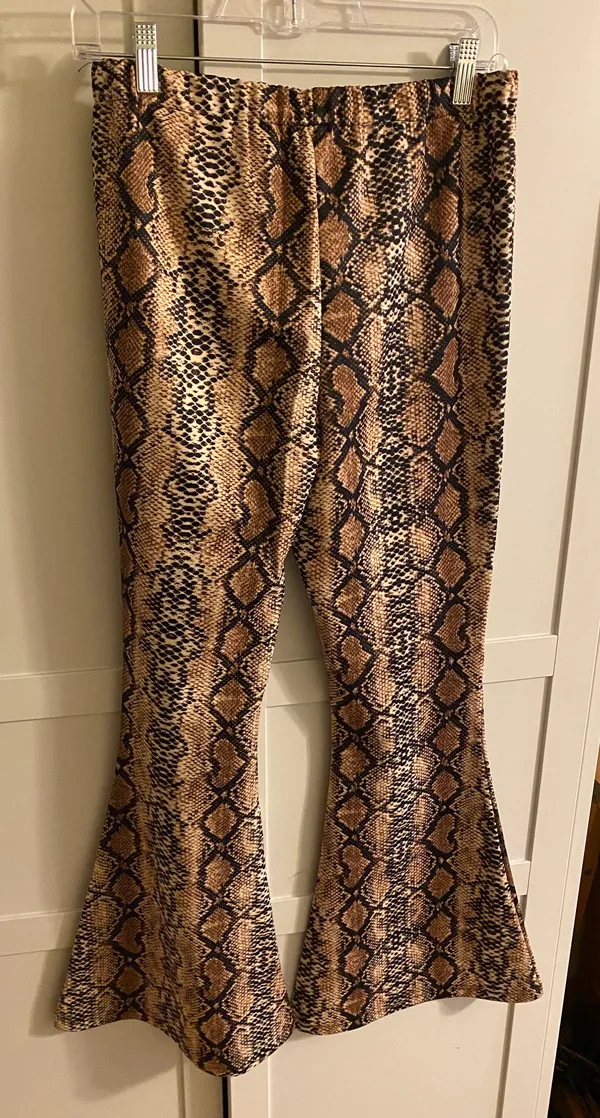 WDIRA Snakeskin Print Stretchy Flare Leg Pants - Image 2