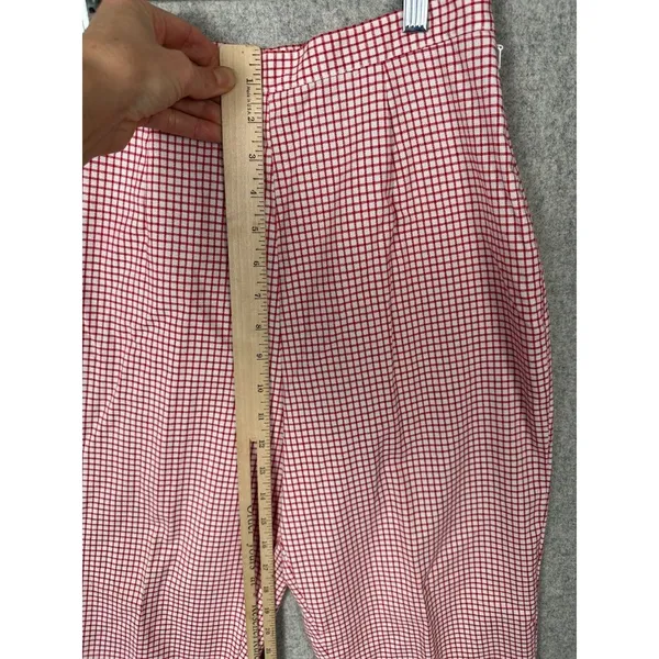 Vintage Express Compagnie‎ 90s Womens 5/6 Pants High Waisted Red White Tapered - Image 7