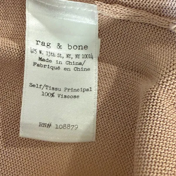 rag & bone V Neck Sweater Womens Small Rose Pink Viscose‎ High Low Split Hem - Image 7