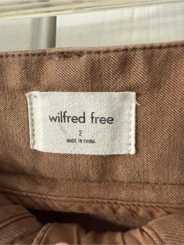 Wilfred Free Aritzia Wide-Leg Cotton Chinos in Brown - Image 2