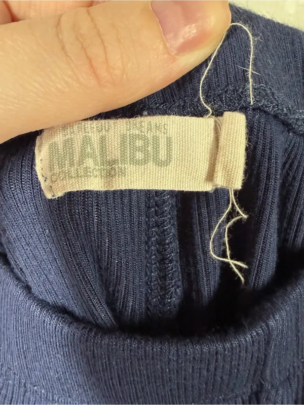 Barefoot Dreams Dark Blue Ribbed Wide Leg Malibu Pants - Image 3