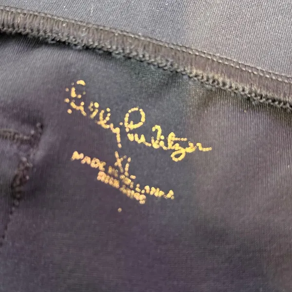 Lilly Pulitzer Black Cropped Mia Pants Pull On Stretch Womens XL Pont Flare - Image 4
