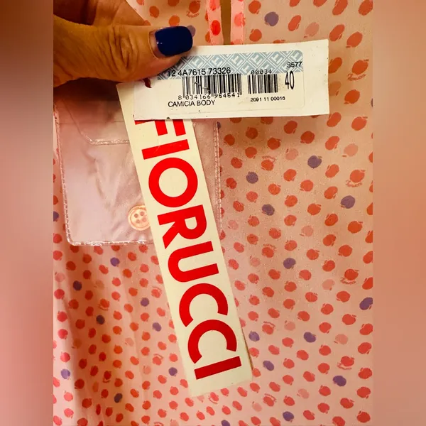 Fiorucci Polka Dot Light Pink Body Suit NWT Italian Size 40 Oversized Size 4 - Image 8
