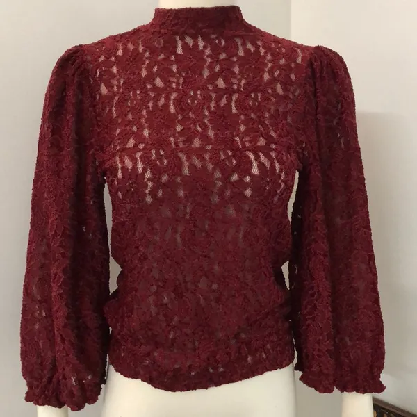 Free People Red Sweet Talker Top Size M B-10 - Image 4