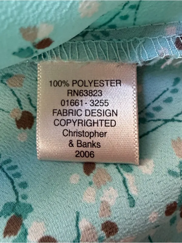 Christopher & Banks Teal Floral Pintuck Maxi Dress - Size 10 Y2K 2000s - Image 7
