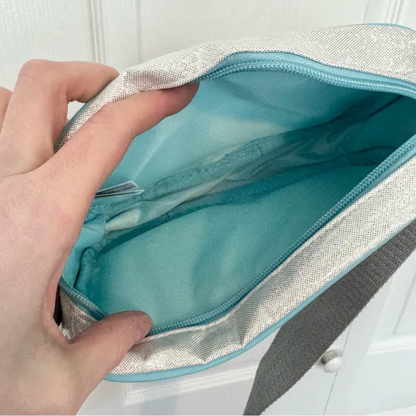 Disney Parks Iridescent Light Blue and White Cinderella Castle Crossbody Bag - Image 10