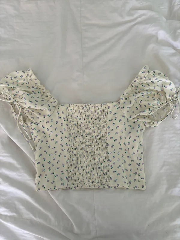 Princess Polly Yellow Crop Corset Top Floral - Image 2