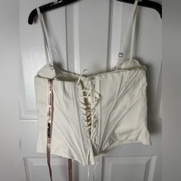 House of CB Cadie White Cotton Corset Top & Celia Built-In Bloomer Shorts Skirt - Image 5