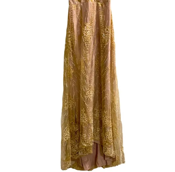 Showpo DRESS IN PINK AND GOLD SPARKLE - Image 7