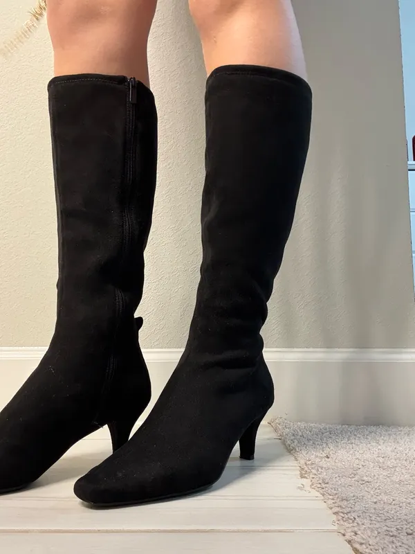 High Heel Boots Black Size 8 - Image 3